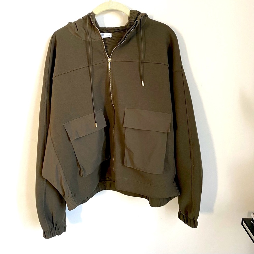 MANGO track zip front jacket